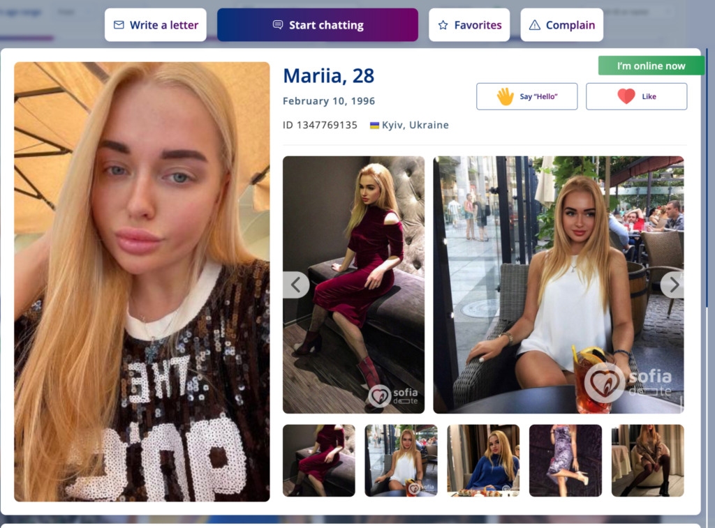 SofiaDate profiles